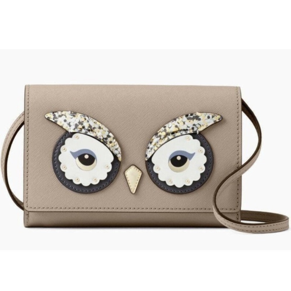 Kate Spade Star Bright Owl Wallet Clutch Novelty Whimsy Animal Crossbody Bag